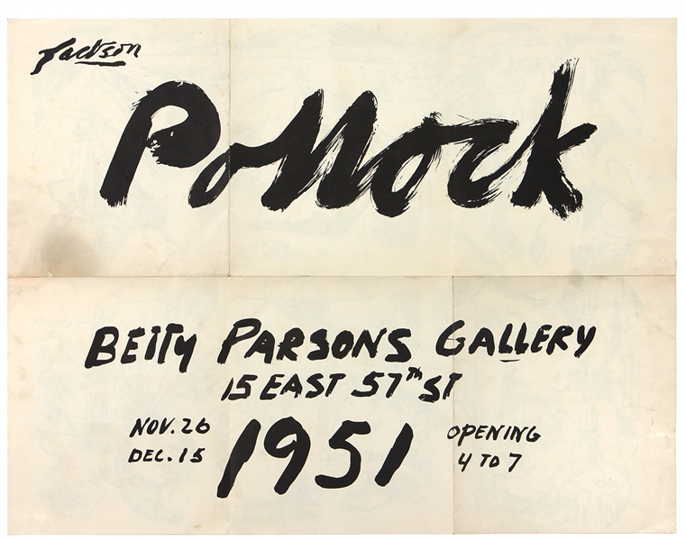 Jackson Pollock 1951 “Betty Parsons Gallery” Poster