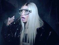 Nicki Minaj B James Custom Black Puffer Coat Worn in Ariana Grande The Light is Coming Music Video