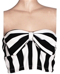 Miley Cyrus Owned & Worn Black and White Striped Tube Top with Bow (Photo-Matched)