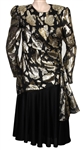 Aretha Franklin Owned & Worn Black and Gold Rose Dress