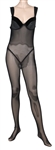 Cher Circa 1990s Worn Sheer Black Fishnet Bodysuit