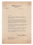 Larry Bell Signed Letter With Photograph (Bell Aircraft)
