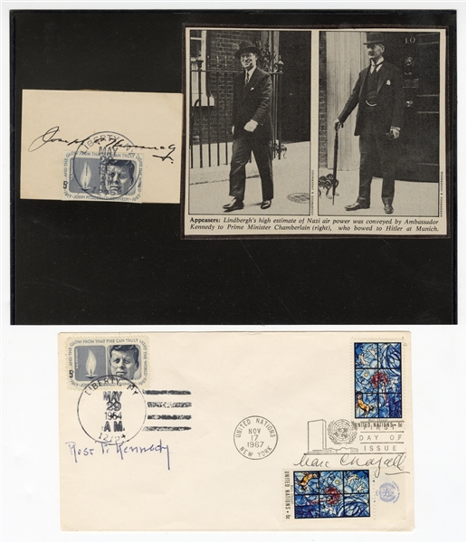 Rose Kennedy (and Marc Chagall) and Joseph Kennedy Autographs