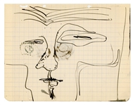 The Beatles John Lennon Hand Drawn Sketch And Handwritten Prose Circa 1961