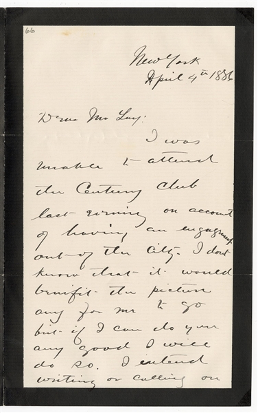 1886 Frederick Dent Grant Handwritten Signed Letter Re His Father U. S. Grant Painted Portrait (JSA)