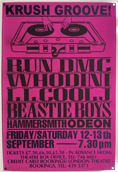 Beastie Boys 1986 Incredibly Rare Never Before Seen Odeon London Concert Poster