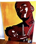 The Game Owned Painting on Canvas of Him Holding His Son