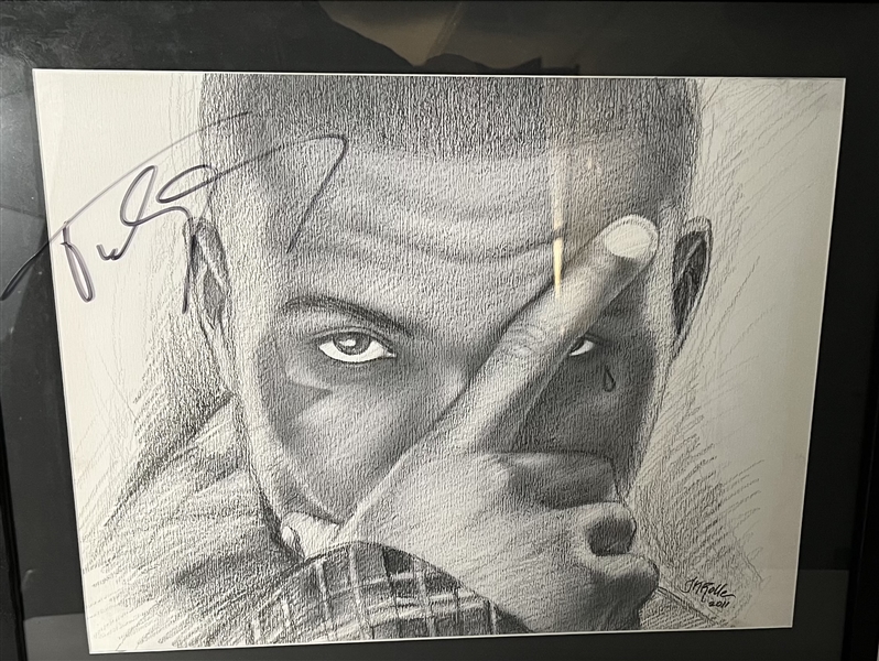 The Game Owned & Signed Original Incredible Self-Portrait Drawing