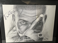 The Game Owned & Signed Original Incredible Self-Portrait Drawing