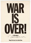 John Lennon Signed “War is Over” Postcard Owned by John Lennon (Caiazzo, JSA & REAL)