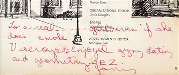 Janis Joplin Twice Signed with Lengthy Inscriptions 1958 High School Yearbook (REAL)