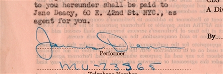 James Dean Signed “Danger The Little Women” CBS Television Contract 3/27/1954 with Handwritten Social Security Number (JSA)