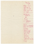 Tupac Shakur Handwritten “Special Getti” Food Recipe (JSA)