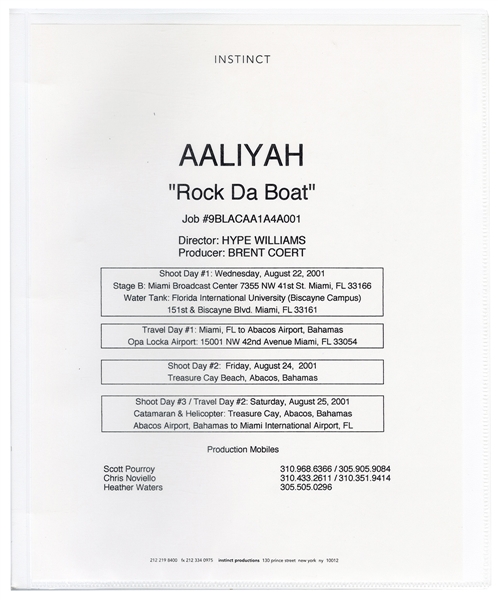 Aaliyah “Rock the Boat” Original Music Video Itinerary