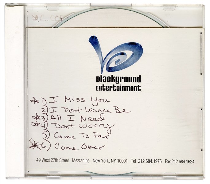 Aaliyah Master CD With Handwritten Song Titles and Unreleased Music