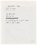 Drake Handwritten Working Lyrics (Beckett)