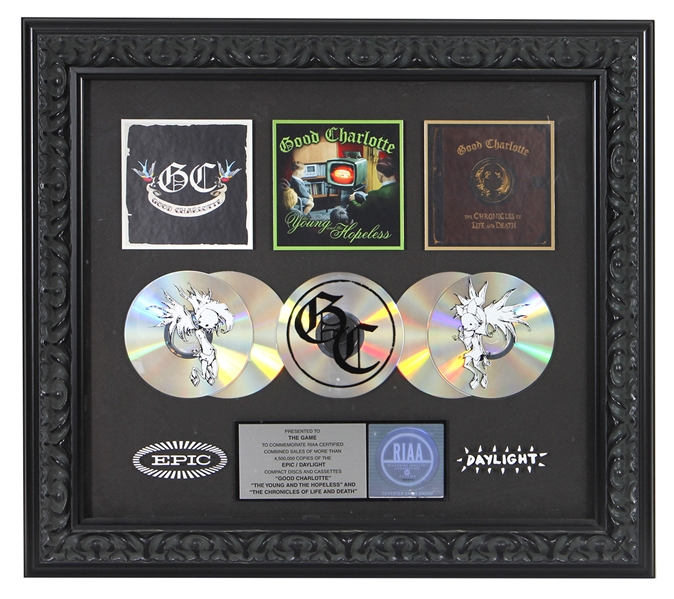 The Game RIAA Record Award for Good Charlotte “The Young and the Hopeless” Presented to The Game