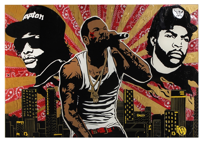 The Game Owned Painting on Canvas of The Game and Ice Cube