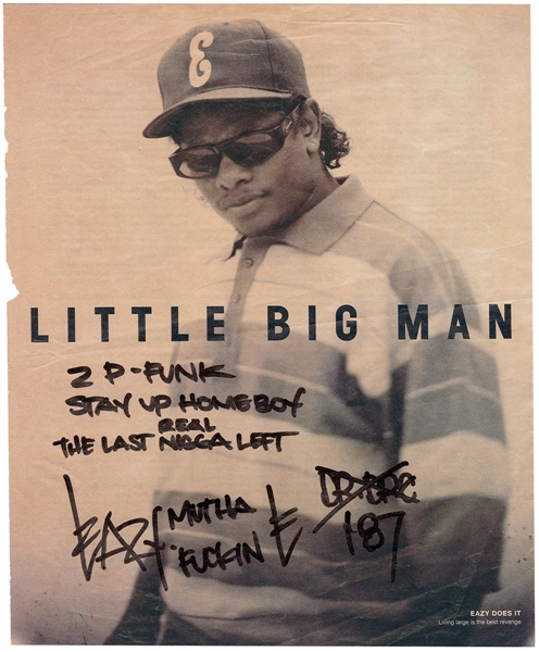 Eazy-E Signed “Little Big Man” Magazine Photograph with Incredible Dr. Dre Inscription (JSA)
