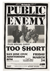 Vintage Public Enemy and Too $hort Concert Poster