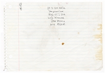 Tupac Shakur Handwritten “Me Against the World” Setlist Including “Dear Mama” (JSA)