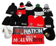 The Game Owned & Worn Beanies (13) And Towel (2)