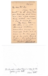 Edwin Booth Letter (ALS) To Artist Oliver Lay (Booth Portrait as Hamlet) JSA  