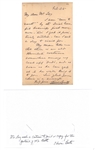 Edwin Booth Letter (ALS) To Artist Oliver Lay (Booth Portrait as Hamlet) JSA  