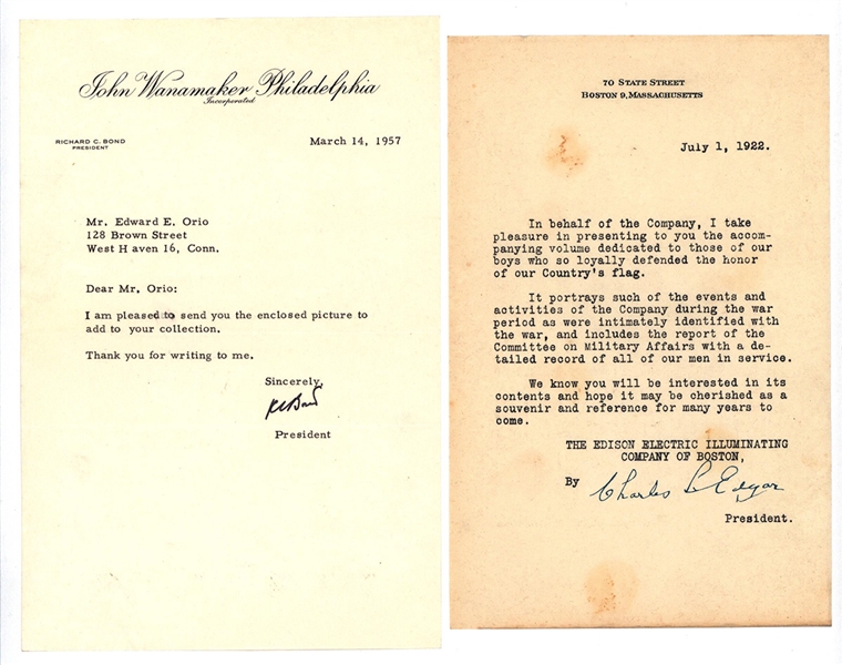 Business Leaders Signed Photo & Letters