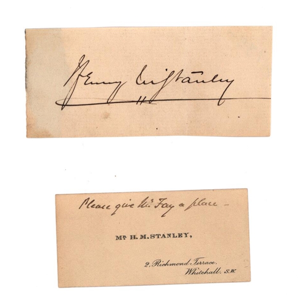 Henry M. Stanley Signature Cut and Calling Card