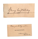 Henry M. Stanley Signature Cut and Calling Card