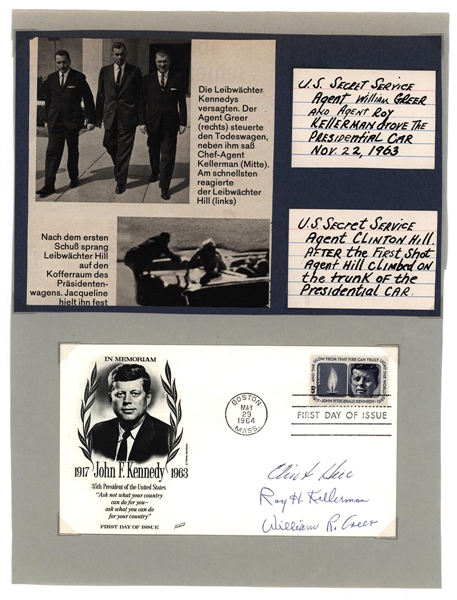 JFK Assassination Secret Service Agents Signed Cachet Envelopes