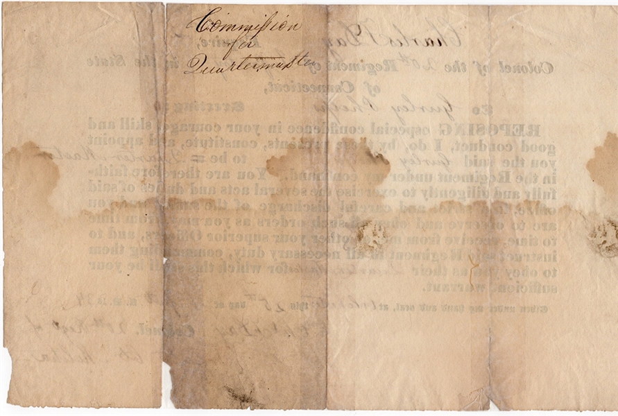 1834 Connecticut Military Appointment