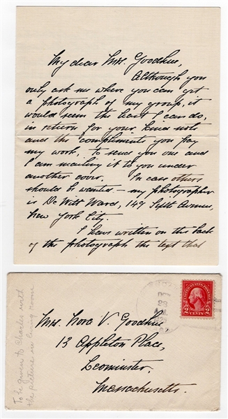 Daniel Chester French (Lincoln Memorial Sculptor) Handwritten Signed Letter (1925)
