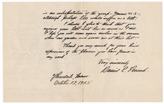 Daniel Chester French (Lincoln Memorial Sculptor) Handwritten Signed Letter (1925)