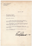 Flying Ace Eddie Rickenbacker Signed Photograph and Letter 