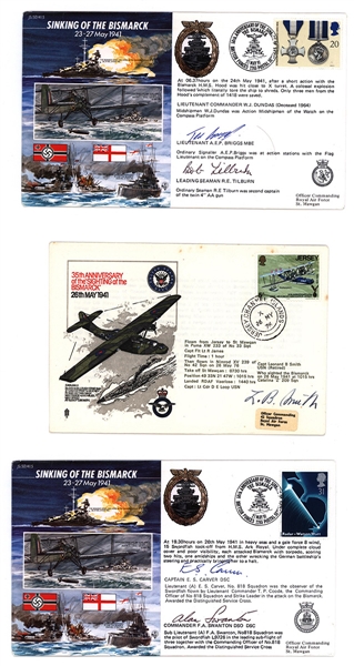 Sinking of the Bismarck Autographed Decorated Commemorative Envelopes