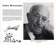 Simon Wiesenthal Signed Photograph