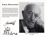 Simon Wiesenthal Signed Photograph