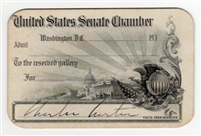 Charles Curtis (Vice President) Signed US Senate Pass