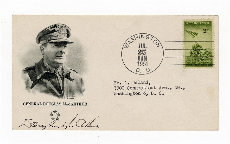 General Douglas MacArthur Signed First Day Cover (Beckett)