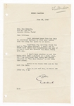 Eddie Cantor Typed Signed Letter