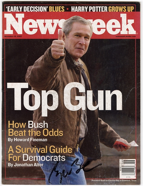 George W. Bush Signed Top Gun Newsweek Magazine