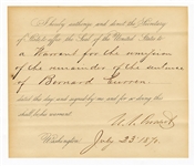 Ulysses S. Grant Handwritten & Signed Warrant Document