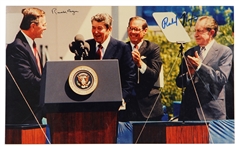Presidents Ronald Reagan and Richard Nixon Signed Photograph