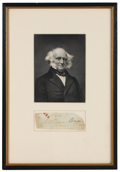 Martin van Buren Signature Cut Display 1862 (JSA)