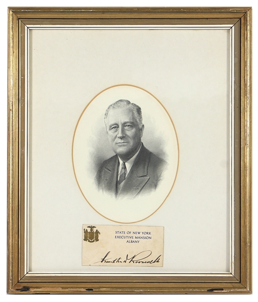 Franklin D Roosevelt Signed NY Executive Mansion Business Card (JSA)