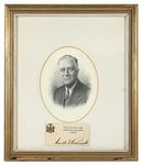 Franklin D Roosevelt Signed NY Executive Mansion Business Card (JSA)
