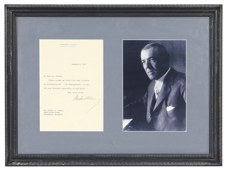 Woodrow Wilson Signed Typed Letter 1913 (JSA)