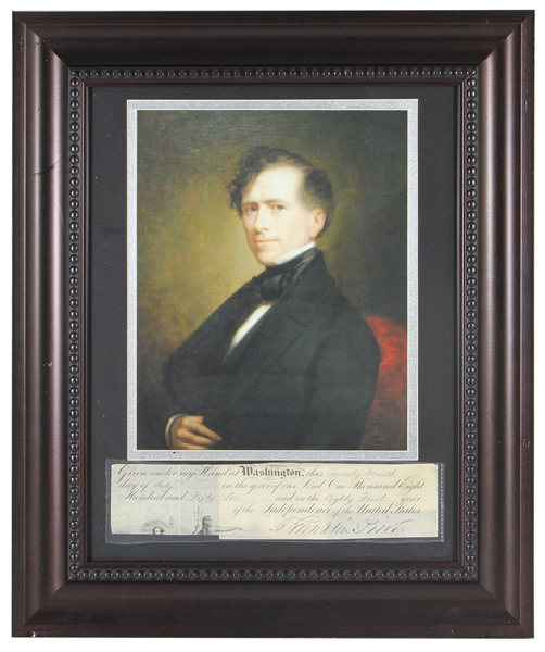 President Franklin Pierce Signature Cut From Document 1856 (JSA)